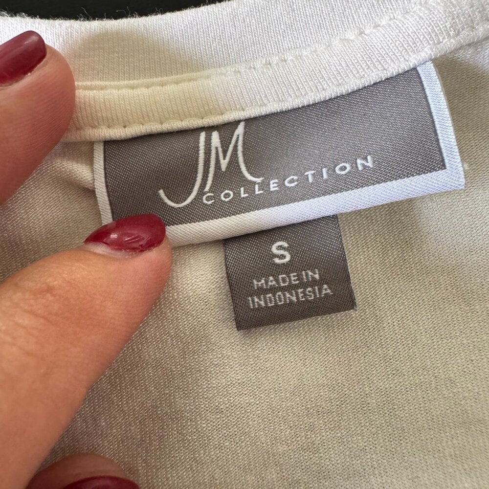 🔥 4 for $20 DEAL 🔥JM Collection Women’s White Studded Top Size S 3/4 - Picture 6 of 12